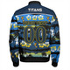 Gold Coast Titans Sport Bomber Jacket - Tropical Hibiscus and Coconut Trees