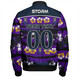 Melbourne Storm Bomber Jacket - Tropical Hibiscus and Coconut Trees
