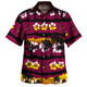 Brisbane Broncos Hawaiian Shirt - Tropical Hibiscus and Coconut Trees
