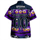 Melbourne Storm Hawaiian Shirt - Tropical Hibiscus and Coconut Trees