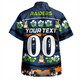 Canberra Raiders Hawaiian Shirt - Tropical Hibiscus and Coconut Trees