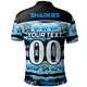 Cronulla-Sutherland Sharks Polo Shirt - Tropical Hibiscus and Coconut Trees