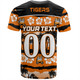 Wests Tigers T-Shirt - Tropical Hibiscus and Coconut Trees