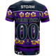 Melbourne Storm T-Shirt - Tropical Hibiscus and Coconut Trees