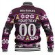 Manly Warringah Sea Eagles Baseball Jacket - Tropical Hibiscus and Coconut Trees