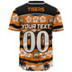 Wests Tigers Baseball Shirt - Tropical Hibiscus and Coconut Trees