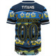 Gold Coast Titans Sport Baseball Shirt - Tropical Hibiscus and Coconut Trees