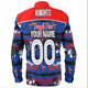 Newcastle Knights Sport Long Sleeve Shirt - Eat Sleep Repeat With Tropical Patterns