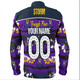 Melbourne Storm Long Sleeve Shirt - Eat Sleep Repeat With Tropical Patterns