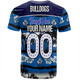 Canterbury-Bankstown Bulldogs T-Shirt - Eat Sleep Repeat With Tropical Patterns