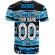 Cronulla-Sutherland Sharks T-Shirt - Eat Sleep Repeat With Tropical Patterns