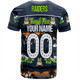 Canberra Raiders T-Shirt - Eat Sleep Repeat With Tropical Patterns