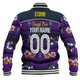 Melbourne Storm Baseball Jacket - Eat Sleep Repeat With Tropical Patterns