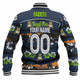 Canberra Raiders Baseball Jacket - Eat Sleep Repeat With Tropical Patterns