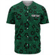 South Sydney Rabbitohs Baseball Shirt - Scream With Tropical Patterns