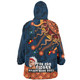 Australia Naidoc Week Custom Snug Hoodie - For Our Elders Naidoc Week Snake Aboriginal Painting With Flag (Blue)