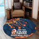 Australia Round Rug For Our Elders Naidoc Week Snake Aboriginal Painting With Flag (Blue)