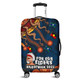 Australia Luggage Cover For Our Elders Naidoc Week Snake Aboriginal Painting With Flag (Blue)