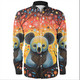 Australia Koala Custom Long Sleeve Shirts - Aboriginal Koala With Flowers Long Sleeve Shirts