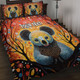 Australia Koala Custom Quilt Bed Set - Aboriginal Koala With Flowers Quilt Bed Set
