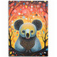 Australia Koala Custom Area Rug - Aboriginal Koala With Flowers Area Rug