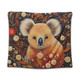 Australia Koala Custom Tapestry - Aboriginal Koala With Golden Wattle Flowers Tapestry