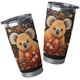 Australia Koala Custom Tumbler - Aboriginal Koala With Golden Wattle Flowers Tumbler