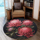 Australia Waratah Round Rug - Red Waratah Flowers Fine Art Ver1 Round Rug