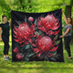 Australia Waratah Quilt - Red Waratah Flowers Fine Art Ver2 Quilt
