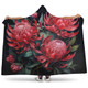 Australia Waratah Hooded Blanket - Red Waratah Flowers Fine Art Ver2 Hooded Blanket