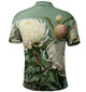 Australia Waratah Polo Shirt - White Waratah Flowers Fine Art Ver1 Polo Shirt