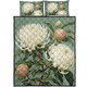 Australia Waratah Quilt Bed Set - White Waratah Flowers Fine Art Ver1 Quilt Bed Set