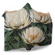 Australia Waratah Hooded Blanket - White Waratah Flowers Fine Art Ver2 Hooded Blanket