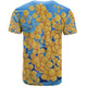 Australia Golden Wattle T-shirt - Golden Wattle Blue Background Oil Painting Art T-shirt