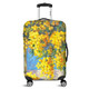 Australia Golden Wattle Luggage Cover - Golden Wattle Bouquet Blue Background Oil Painting Art  Luggage Cover