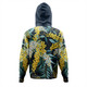 Australia Golden Wattle Hoodie - Golden Wattle Seamless Patterns Blue Background Hoodie