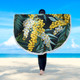 Australia Golden Wattle Beach Blanket - Golden Wattle Seamless Patterns Blue Background Beach Blanket