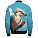 Australia Kookaburra Bomber Jacket - Kookaburra Blue Background Bomber Jacket