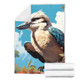 Australia Kookaburra Blanket - Kookaburra Blue Background Blanket
