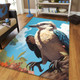 Australia Kookaburra Area Rug - Kookaburra Blue Background Area Rug