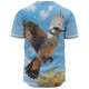 Australia Kookaburra Baseball Shirt - Flying Kookaburra with Blue Sky Baseball Shirt
