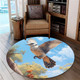 Australia Kookaburra Round Rug - Flying Kookaburra with Blue Sky Round Rug