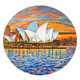 Sydney Travelling Round Rug - Sydney Opera House Oil Painting Art Round Rug