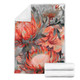 Australia Waratah Blanket - Red Orange Waratah Flowers Art Blanket