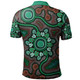 Australia Aboriginal Polo Shirt - Aboriginal Green Dot Art Inspired Polo Shirt