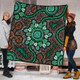 Australia Aboriginal Quilt - Aboriginal Green Dot Art Inspired Quilt