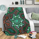 Australia Aboriginal Blanket - Aboriginal Green Dot Art Inspired Blanket