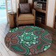 Australia Aboriginal Round Rug - Aboriginal Green Dot Art Inspired Round Rug