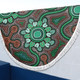 Australia Aboriginal Beach Blanket - Aboriginal Green Dot Art Inspired Beach Blanket