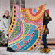 Australia Aboriginal Blanket - Aboriginal Colourful Dots Art Inspired Blanket